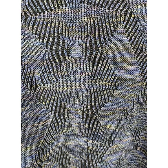 Jhane Barnes VTG Textured Blue Waves Mercerized Cotton Wool Sweater Size L - Picture 5 of 7